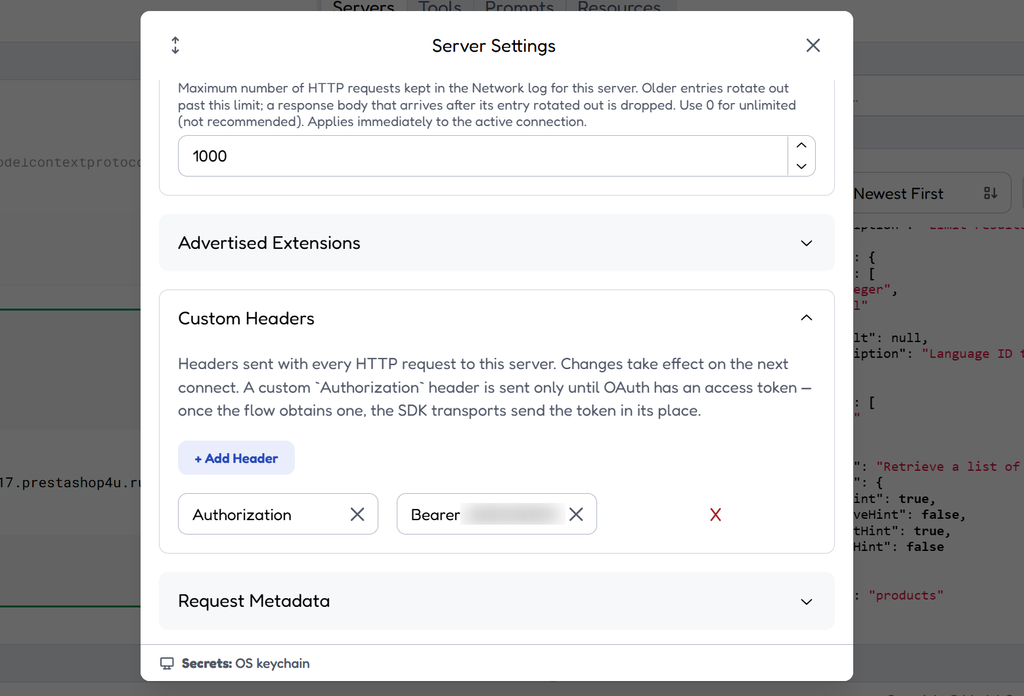 MCP Inspector authorization